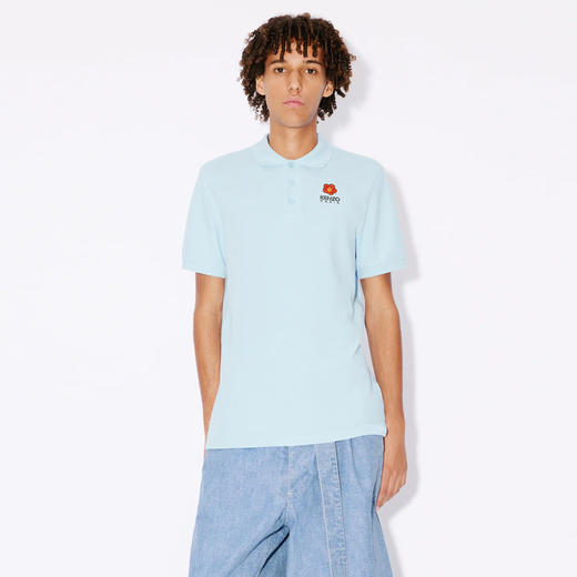KENZO 高田贤三 男士“BOKE FLOWER”徽章刺绣棉质短袖 Polo衫 浅蓝色 FE55 PO536 4PU 63 商品图1