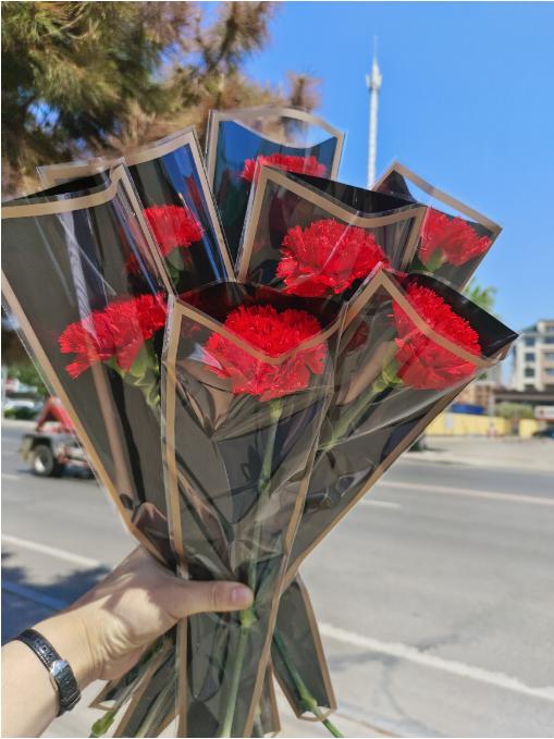 单支红色康乃馨花束3支 商品图3