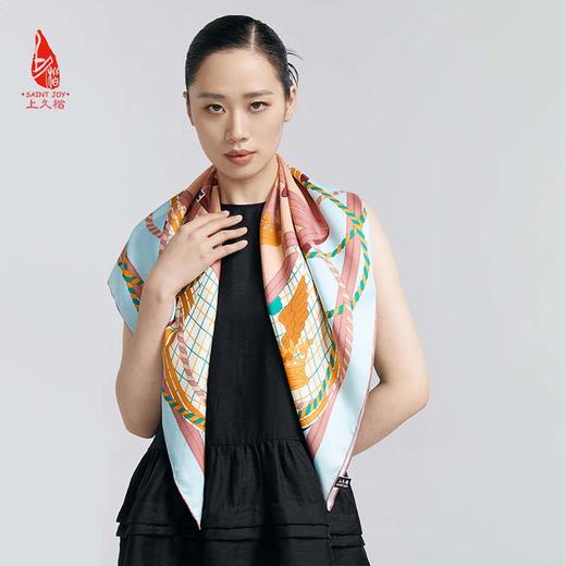 SAINTJOY/上久楷真丝方巾 双面印花真丝方巾  革兰蔻  FJS23070 商品图5