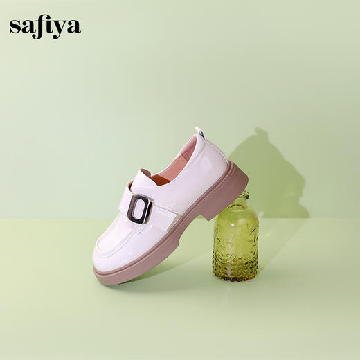 Safiya/索菲娅2024春季复古英伦一脚蹬百搭学院厚底粗跟小皮鞋 SF41112419 商品图6