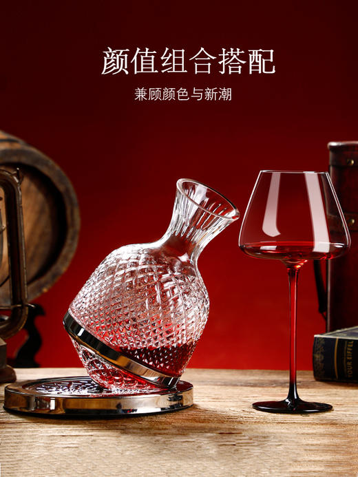 红杆高脚红酒杯大号勃艮第杯家用网红创意水晶玻璃杯大肚葡萄酒杯 商品图3