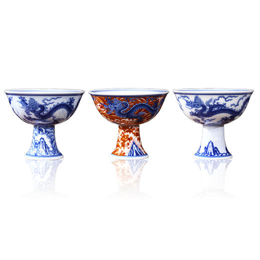 《三足鼎立·帝王龙杯》 中国景德镇御器研究院出品 “当代督陶官”阳士琦监制 宣德青花+矾红 商品图10
