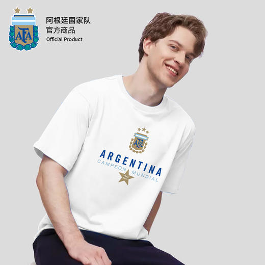 阿根廷国家队官方商品丨创意印号白色T恤短袖夏季透气休闲足球迷 商品图3