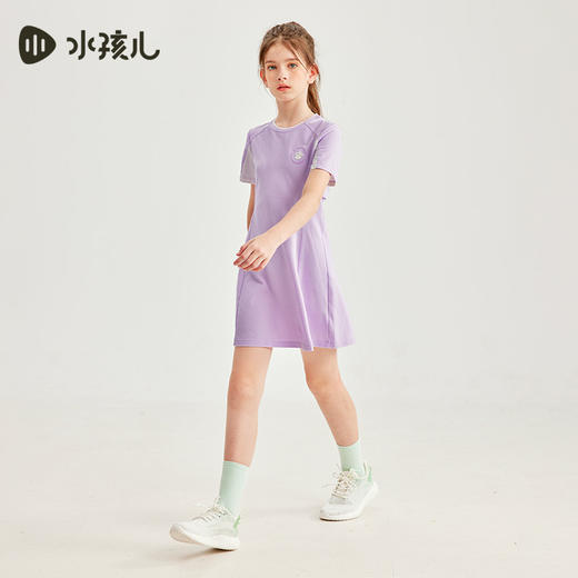 水孩儿童装夏季新款女童时尚拼接连衣裙柔软高弹力上衣元气活泼裙子 商品图2