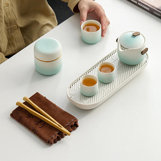 旅行茶具露营出差快客杯单人户外便携式收纳包简易功夫茶具小套装_ym 商品图1