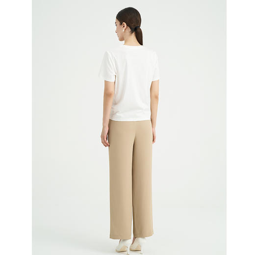 司歌圆领棉短袖T恤印花钉珠宽松休闲上衣F891401Y 商品图3