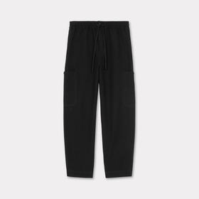 KENZO 高田贤三 男士徽标贴花棉质工装休闲运动裤 黑色 FE55 PA501 9GN 99