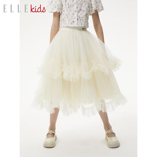 ELLEkids童装 蝴蝶结公主裙百搭蓬蓬裙网纱半裙 商品图0