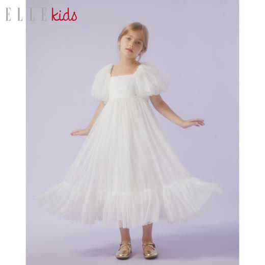 ELLEkids童装 定制点点公主风轻礼服点点网纱长裙 商品图1