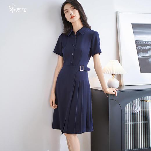 剩S/M/XL 米思阳2025夏季新款通勤气质短袖连衣裙职业高端修身A字裙女1969 商品图0