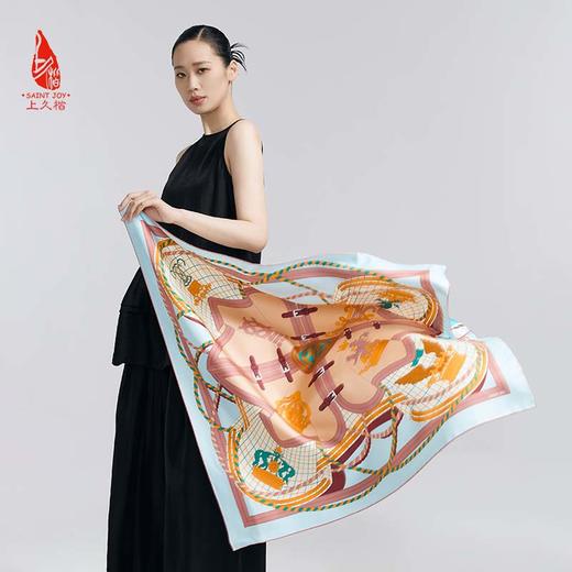 SAINTJOY/上久楷真丝方巾 双面印花真丝方巾  革兰蔻  FJS23070 商品图3