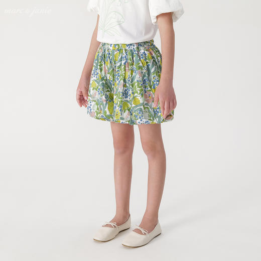 【马克珍妮 芦芙】女童花鸟童话花苞短裤儿童裤子夏装新款240575 商品图1