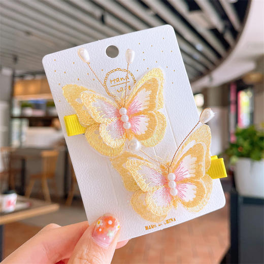 【清新甜美蝴蝶对夹】儿童发夹超萌可爱蝴蝶发卡头饰小公主女童宝宝碎发侧边夹子发饰女 商品图10