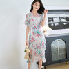 米思阳2025夏季新款优雅气质碎花连衣裙花边袖别致设计感裙子2093 商品缩略图1