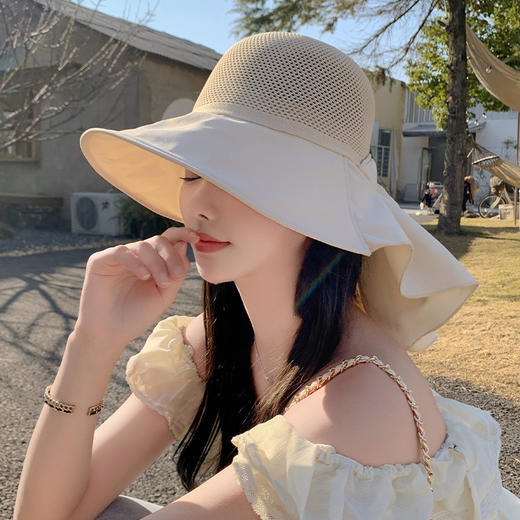 「新款蝴蝶结设计！五色可选」防晒帽女春夏季新款遮阳帽大帽檐旅游渔夫帽夏季帽子潮配饰 商品图2
