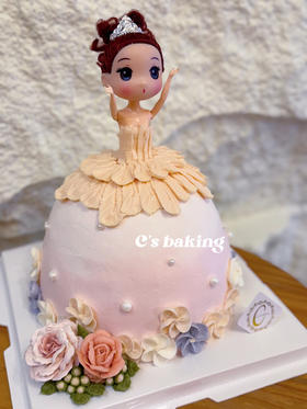 立体芭比娃娃/小公主  忌廉蛋糕（默认自提，收费配送请联系客服）