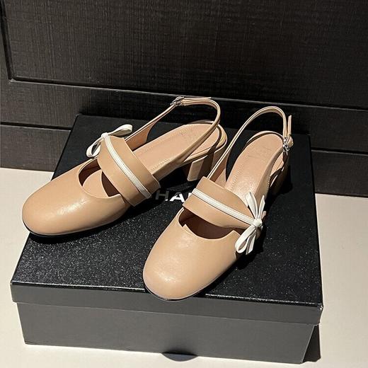 【预售5天】浅口气质蝴蝶结凉鞋，圆头中粗跟后空单鞋XDD&DZ-6025 商品图3