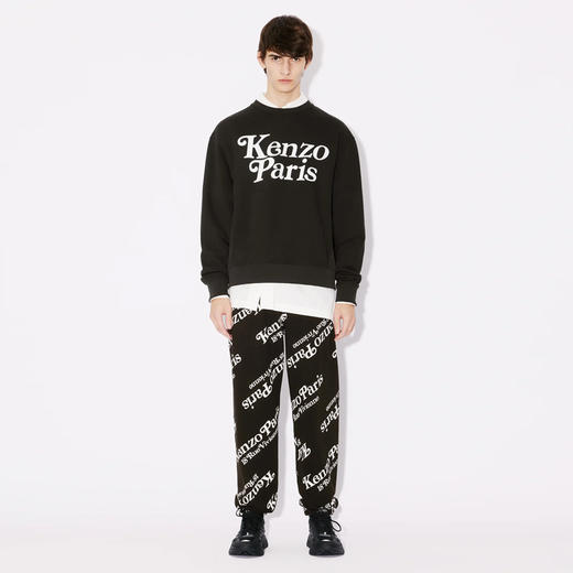 KENZO 高田贤三 男士字母徽标印花棉质休闲运动裤 黑色 FE58 PA603 4MG 99J 商品图3