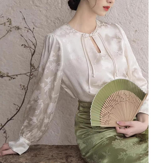 裁缝学苑AS247新款缎面长袖新中式衬衫纸样半身裙女装衬衣小衫打版裁剪样板 商品图4