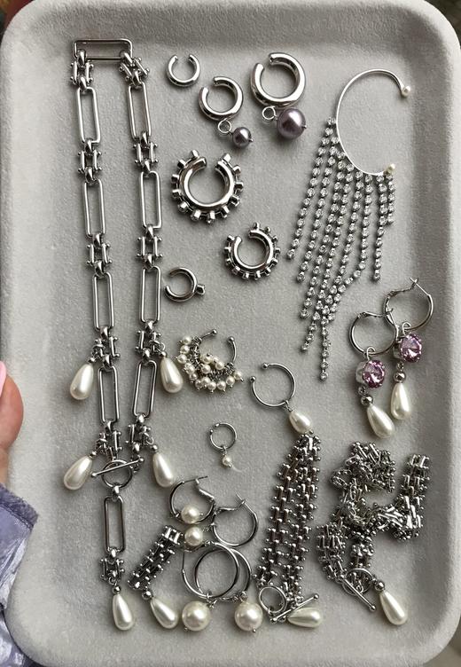 Chabaux Henri III Du Gange Fake Piercing米粒珍珠耳挂（可作戒指）（金银两色可选）（单个） 商品图6