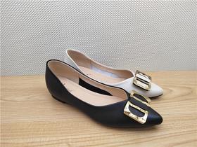 豪行夏季新款22230676真皮浅口职业休闲低跟女鞋单鞋