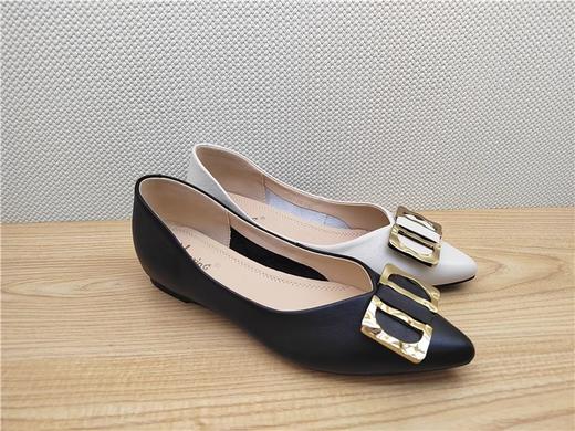 豪行夏季新款22230676真皮浅口职业休闲低跟女鞋单鞋 商品图0