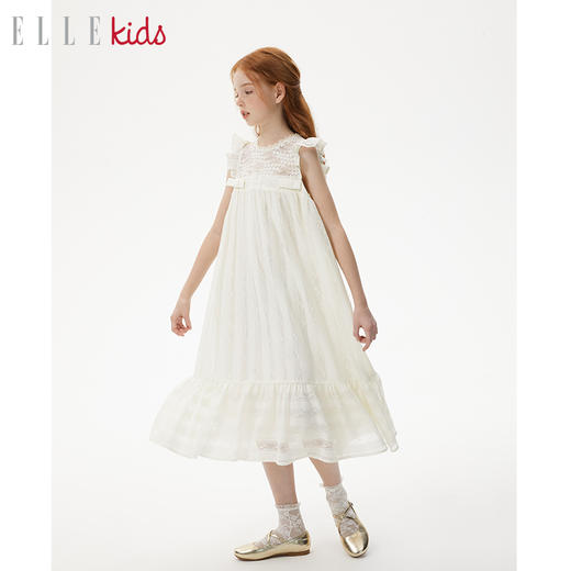 ELLEkids童装 宫廷风复古重工蕾丝公主连衣裙 商品图1