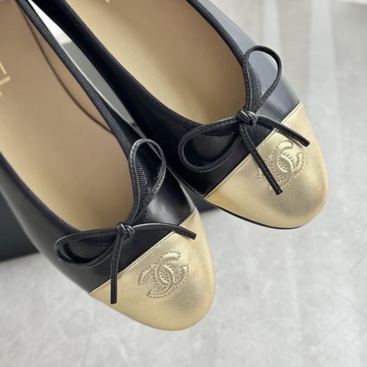 小香风芭蕾舞鞋女浅口百搭拼色蝴蝶结平底单鞋2022新款瓢鞋 商品图9