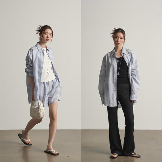 UMILAB【日光】休闲轻度假人棉+天丝垂坠呼吸感衬衫套装E183H 商品图2