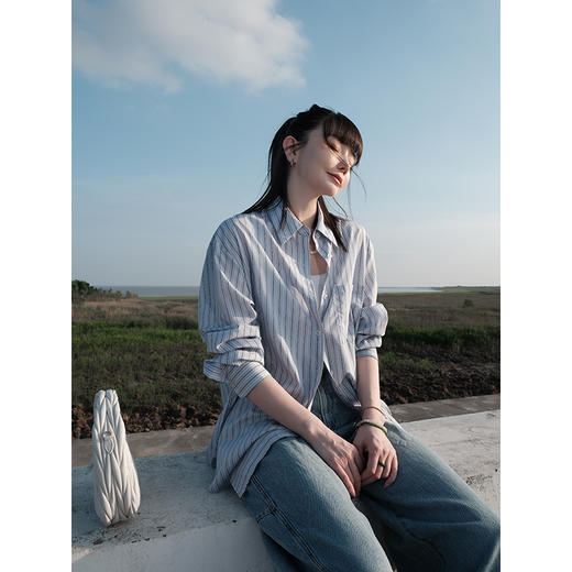 UMILAB【日光】休闲轻度假人棉+天丝垂坠呼吸感衬衫套装E183H 商品图0