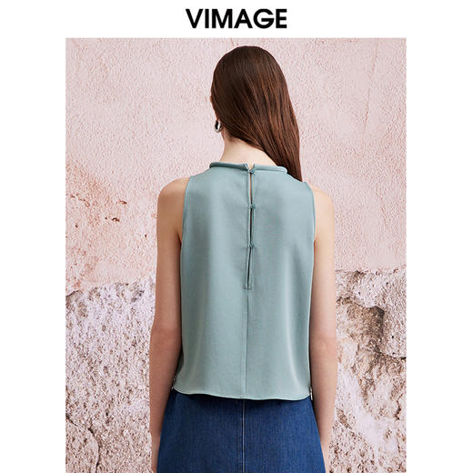 VIMAGE纬漫纪夏季新款气质显瘦轻薄无袖背心上衣V2113727 商品图5