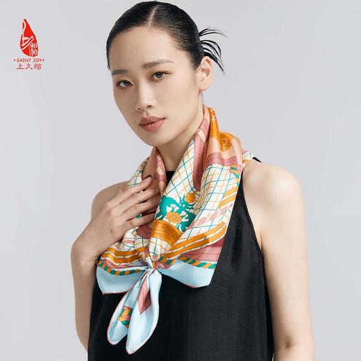 SAINTJOY/上久楷真丝方巾 双面印花真丝方巾  革兰蔻  FJS23070 商品图2