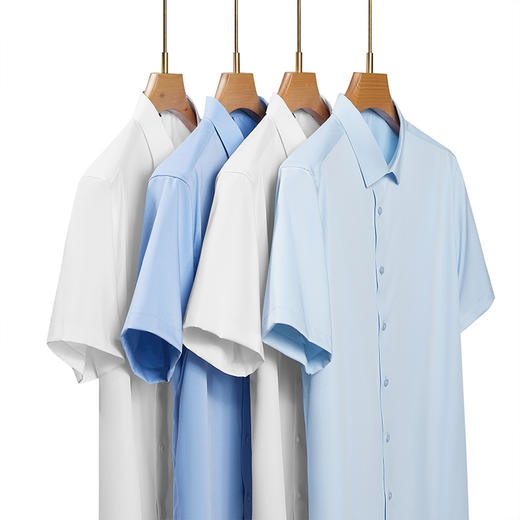 【Q】【新款DDY】大依优型大码短袖衬衫免烫加肥加大男装大号大码衬衣上衣男士绅士商务休闲半袖夏季 商品图1