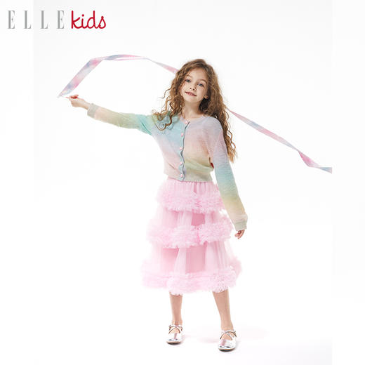 ELLEkids童装 网纱松紧蓬蓬中长款半裙 商品图1