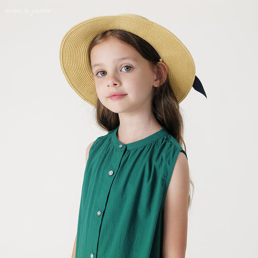 【马克珍妮 芦芙】2024夏装女童拼接荷叶边纯棉背心连衣裙240868 商品图3