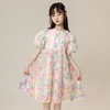 女童夏季裙子2024新款花瓣亮片泡泡袖中大童童装女童连衣裙网纱裙 商品缩略图1