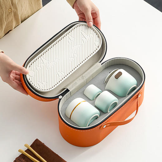 旅行茶具露营出差快客杯单人户外便携式收纳包简易功夫茶具小套装_ym 商品图3