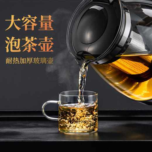 天喜玻璃泡茶壶1500ml  天喜北欧家用显温保温水壶1000L 半球不锈钢电热水壶 商品图1