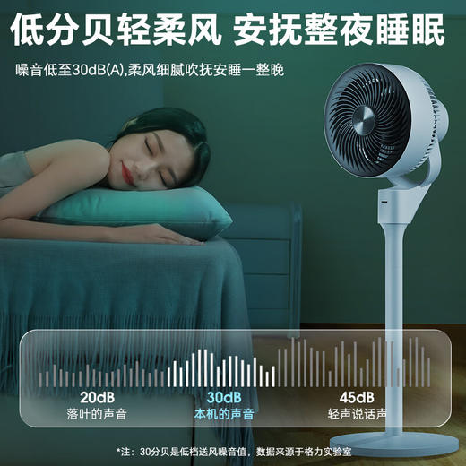 GREE格力 空气循环扇 3档风速 广域送风 立体循环 FXD-1903g3/白+黑 商品图6