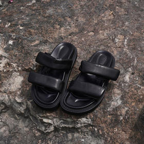 FAYTOBE 设计师小众设计魔术贴露趾一字拖百搭