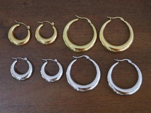 肯豆同款ins风防汗百搭耳圈金银两色 商品图5