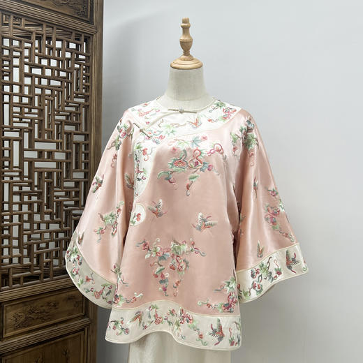 2024新款新中式国风全身刺绣斜襟上衣F231208-1 商品图0