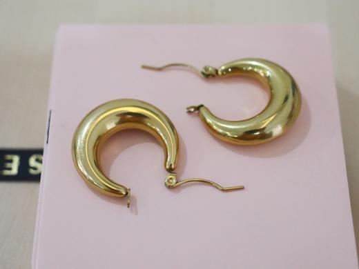 肯豆同款ins风防汗百搭耳圈金银两色 商品图1