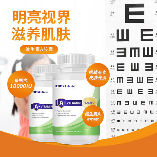 【BGI·Nutri A-VITAMIN】「维生素A胶囊」 明亮眼睛，滋养肌肤健康（180粒/瓶） 商品图1