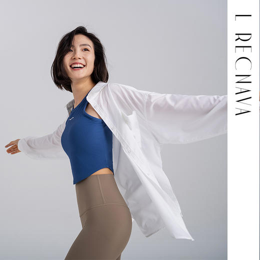 【UPF 50+防晒】薄如蝉翼 轻薄透气速干衬衫 前片可系结 松紧袖口上衣外套 商品图3