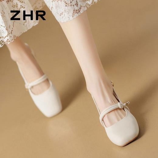 ZHR则则法式复古包头凉鞋气质百搭粗跟单凉鞋2024新款时尚女单鞋 商品图5