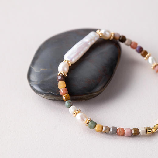 ELOANE GALLERY 落岸原创彩色半宝石天然珍珠手链小众设计串珠丨【本商品不支持使用优惠券】 商品图12