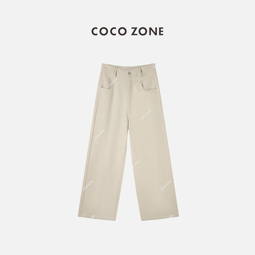 COCO ZONE2024时尚直筒牛仔裤休闲百搭显瘦阔腿长裤 24C10126 商品图0