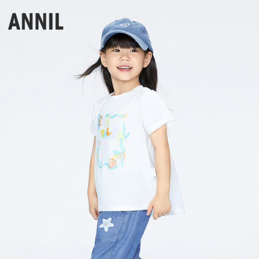 女童清凉T恤圆领短袖夏季新款安奈儿童装实体店同款XG421716 商品图2