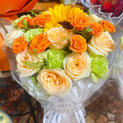 【心之向阳】向日葵➕香槟玫瑰➕配花，精品花束 商品图0